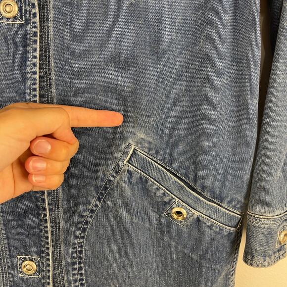 Vintage 90s Ralph Lauren Jeans Co Denim Chore Barn Workwear Jacket Women's Large - Picture 9 of 12